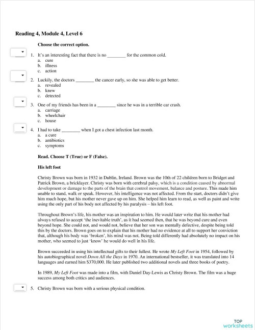 LEVEL 4 MODULE 3. Interactive worksheet | TopWorksheets