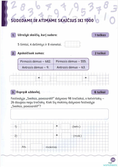 2 klasė: interactive worksheets and online exercises | TopWorksheets