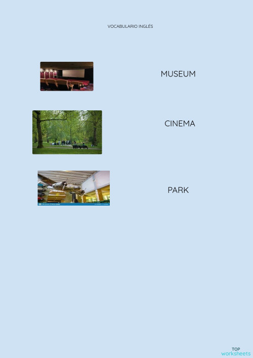 VOCABULARIO INGLÉS. Ficha interactiva TopWorksheets