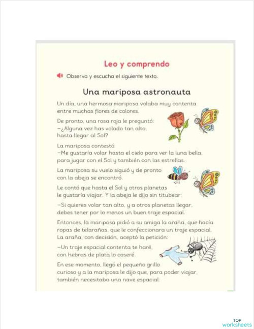 PRUEBA DE LENGUAJE Y COMUNICACION. Ficha interactiva | TopWorksheets