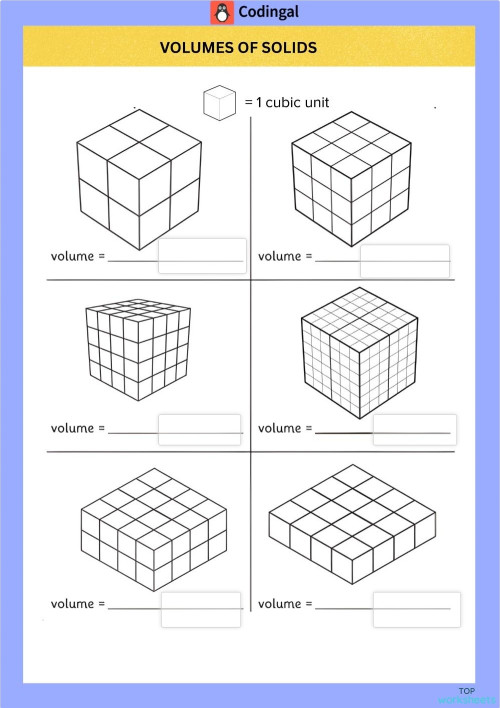Volume: interactive worksheets and online exercises | TopWorksheets