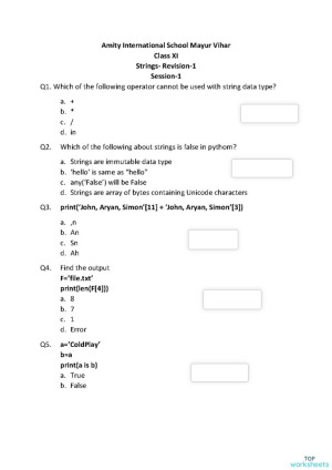 Strings_WS-1. Interactive worksheet | TopWorksheets