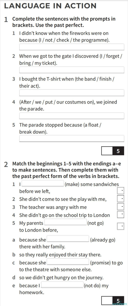 UNIT 7 Standard test. Interactive worksheet | TopWorksheets