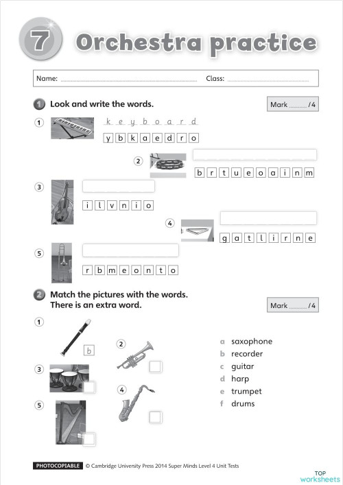 J4 - test Unit 7. Interactive worksheet | TopWorksheets