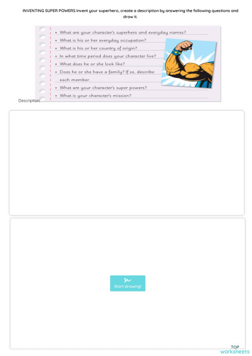 Inventing superpowers. Interactive worksheet | TopWorksheets