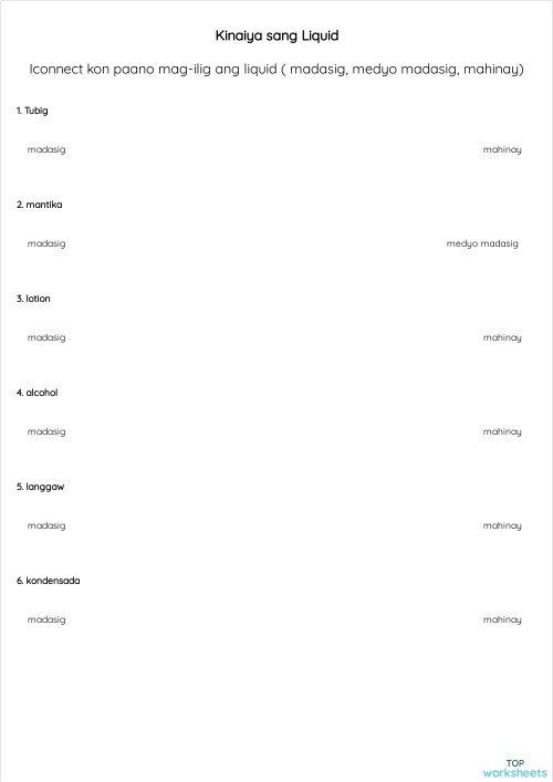 Interactive worksheets and online exercises in tagalog | TopWorksheets