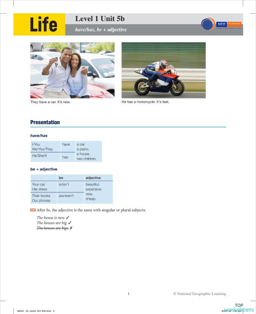 Life 1 Unit 5(b). Interactive worksheet | TopWorksheets