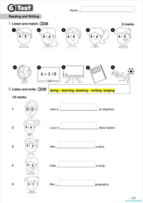 Worksheet - unit 6 - Juniors II. Interactive worksheet | TopWorksheets