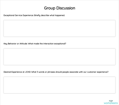 Group Discussion. Interactive worksheet | TopWorksheets