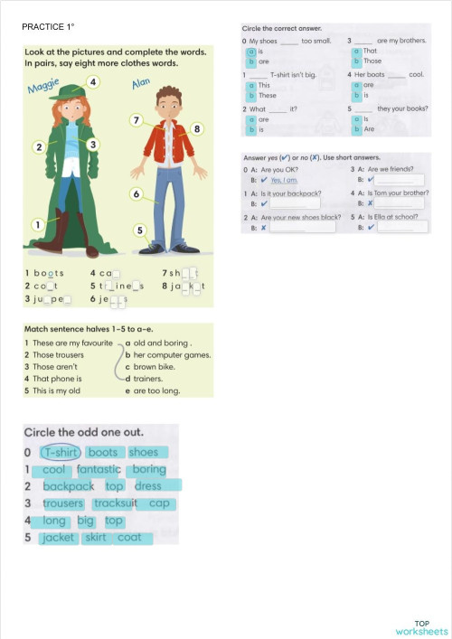 prectice 1A. Ficha interactiva | TopWorksheets