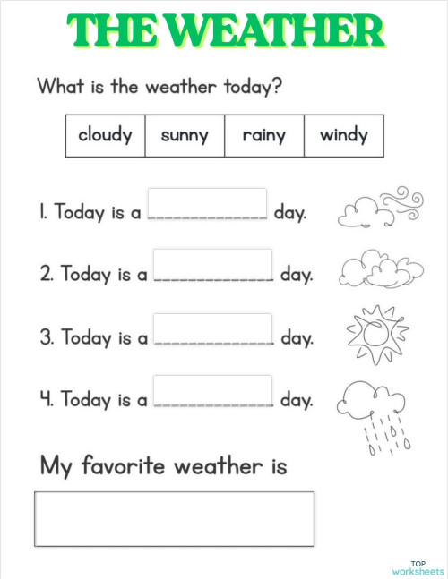 THE WEATHER. Interactive worksheet | TopWorksheets