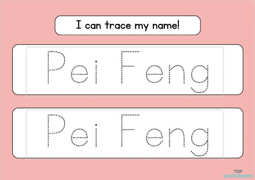 Tracing name 1. Interactive worksheet | TopWorksheets