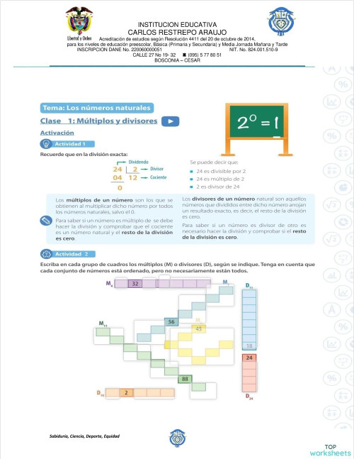 Actividad 1 Ficha Interactiva Topworksheets