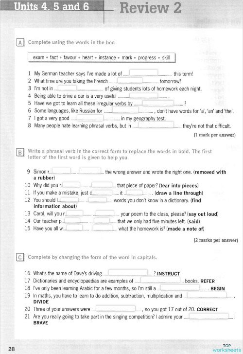 Destination B1 Review 2. Interactive worksheet TopWorksheets Destination B1 Review 2. Interactive worksheet TopWorksheets