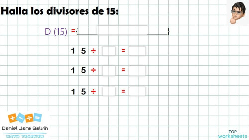 Divisores de un número: fichas interactivas y ejercicios online