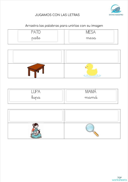 JUGAMOS CON LAS LETRAS. Ficha interactiva | TopWorksheets