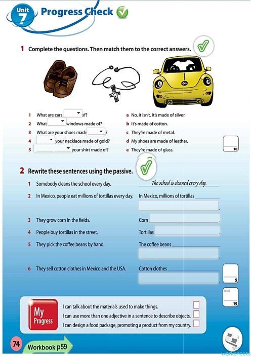 Progress Check NM 6 UNIT 7.. Interactive worksheet | TopWorksheets