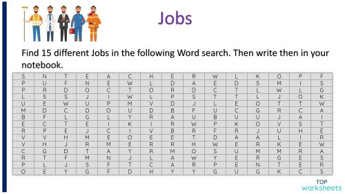 Jobs by JJ. Interactive worksheet | TopWorksheets