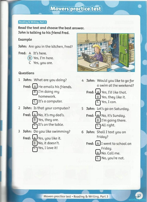 000 5th Reading and Writing Part 3. Interactive worksheet | TopWorksheets