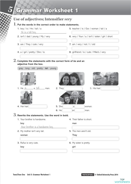 Adjectives: interactive worksheets and online exercises | TopWorksheets