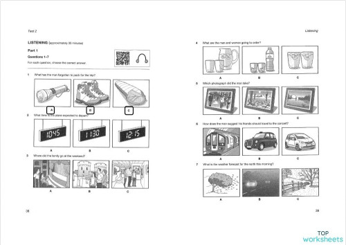 Listening Pet Test 2 Interactive Worksheet Topworksheets