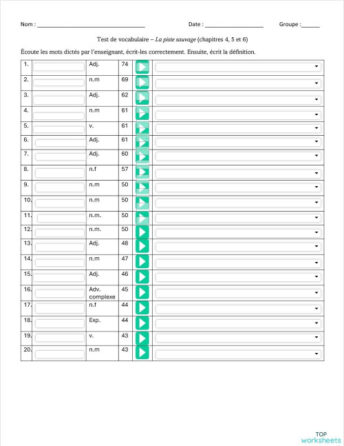 Roman_LPS_ch.4-5-6. Fiche interactive | TopWorksheets