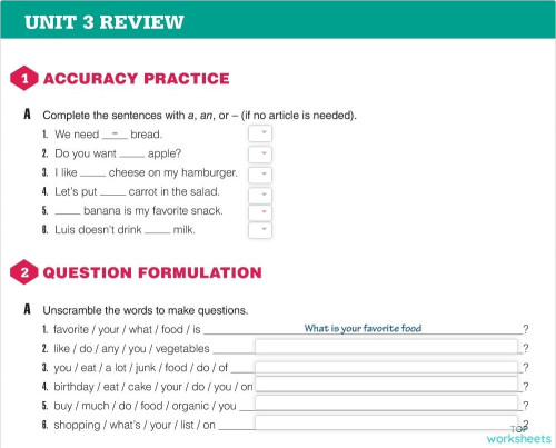 A2 UNIT 3 LISTENING. Interactive worksheet | TopWorksheets