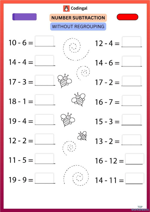 M_G01M07L17_WE02_Basic_Subtraction_(Within_20)_6. Interactive worksheet ...