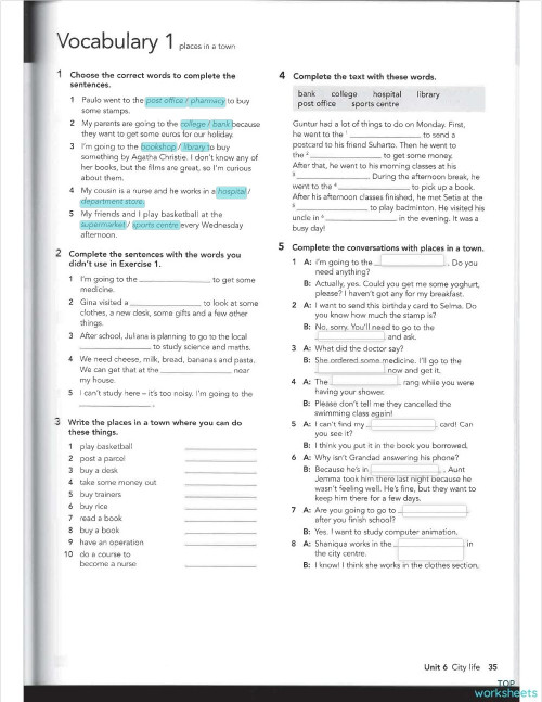 Close-Up A2 U6 Vocabulary. Interactive worksheet | TopWorksheets