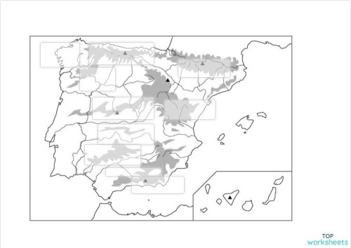 Montes de España. Ficha interactiva | TopWorksheets