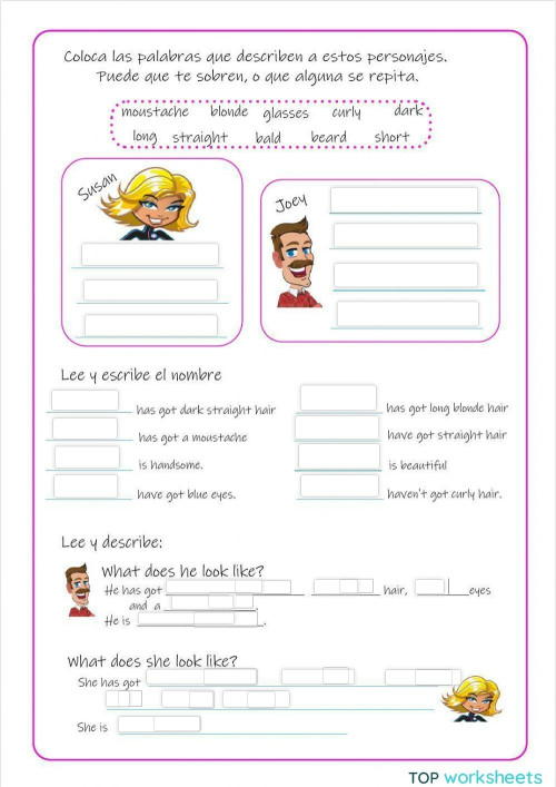 Describing people. Interactive worksheet | TopWorksheets