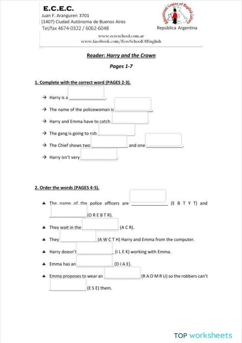 READER. Interactive worksheet | TopWorksheets