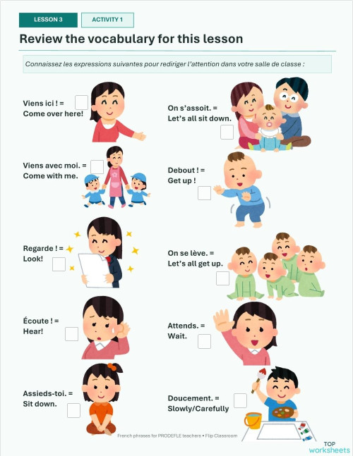 French practice #3. Interactive worksheet | TopWorksheets