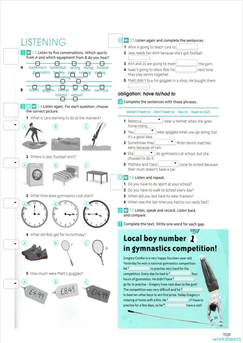 Lesson 25 - Listening and Speaking. Interactive worksheet | TopWorksheets