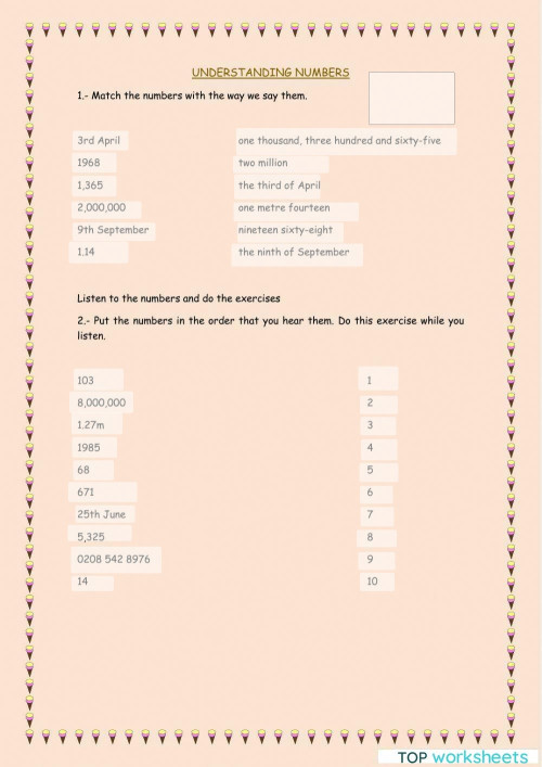 Understanding numbers. Interactive worksheet | TopWorksheets