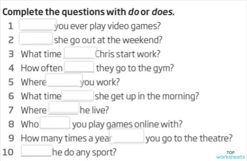 Present Simple practice. Interactive worksheet | TopWorksheets