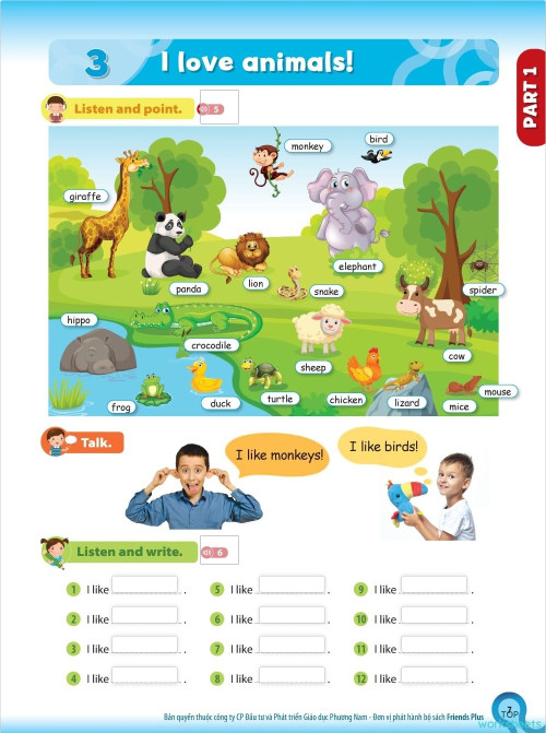 U3 I love animals. Interactive worksheet | TopWorksheets