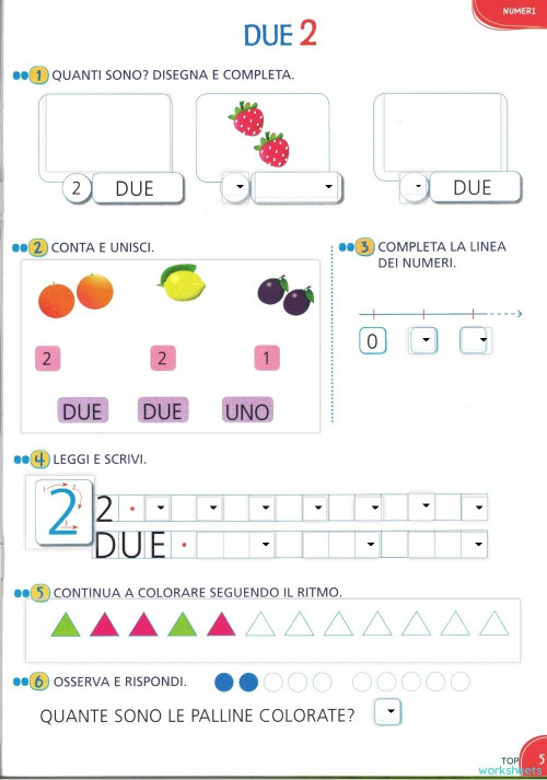 IL NUMERO DUE 2. Scheda interattiva | TopWorksheets