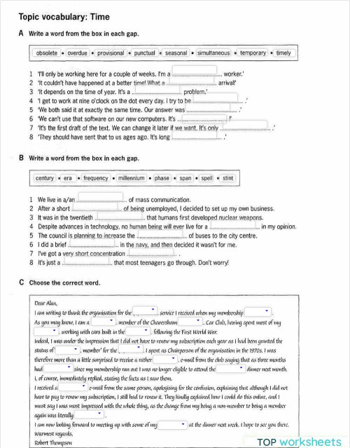 Vocabulary and grammar c1. Interactive worksheet TopWorksheets