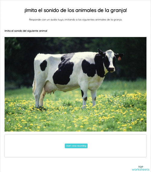 ¡Imita el sonido de los animales de la granja!. Ficha interactiva ...