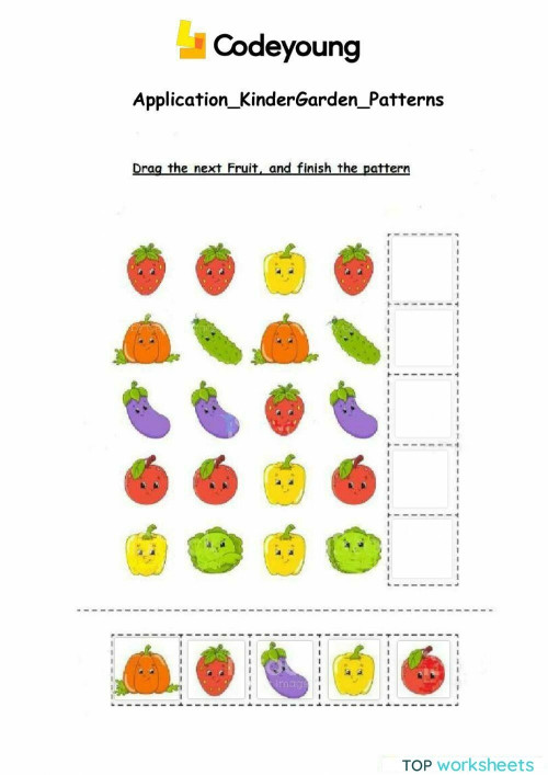 Picture patterns exercise. Interactive worksheet | TopWorksheets