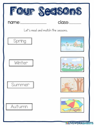 Seasons activity. Interactive worksheet | TopWorksheets