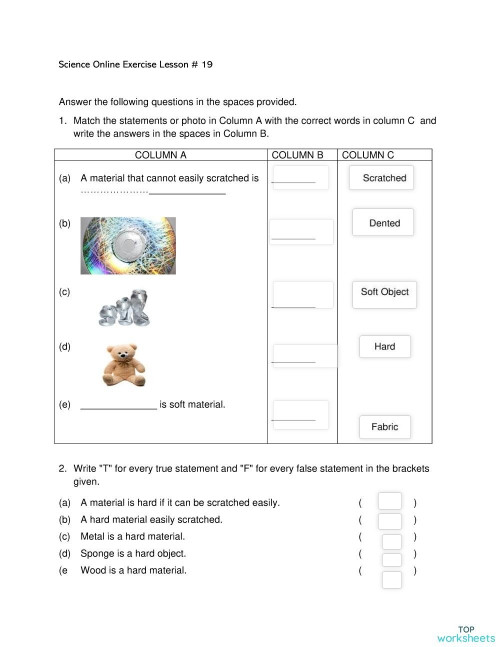 science online exercise Lesson # 19. Interactive worksheet | TopWorksheets