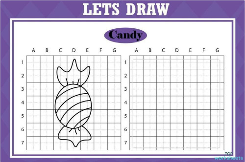 Draw the candy. Interactive worksheet | TopWorksheets
