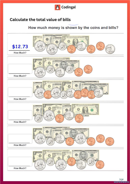 M_G01M16L54_WE01_US_Counting_Money_5. Interactive worksheet | TopWorksheets