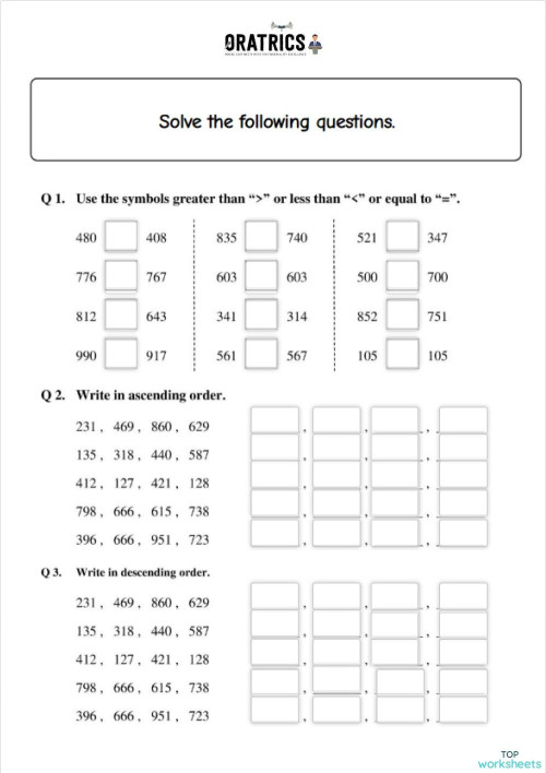 Place and Order NN. Interactive worksheet | TopWorksheets