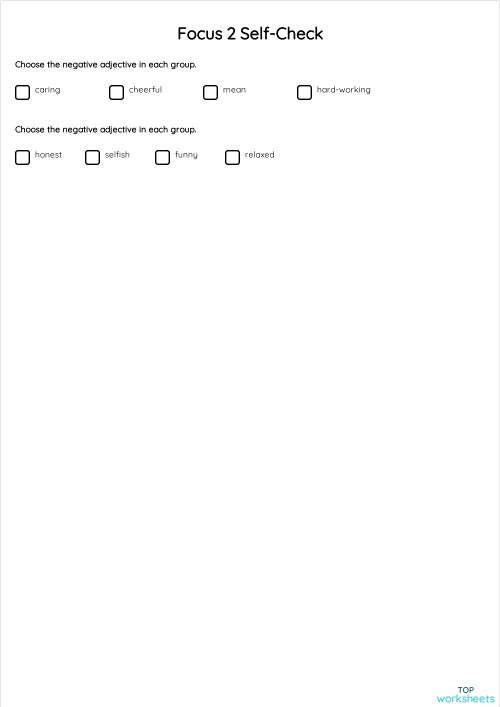 Focus 2 Self-Check. Interactive worksheet | TopWorksheets