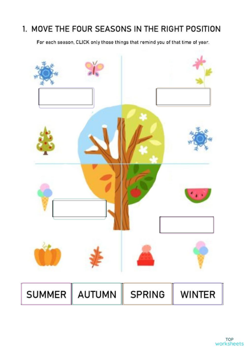 MONTHS_SEASONS_WEATHER. Interactive worksheet | TopWorksheets