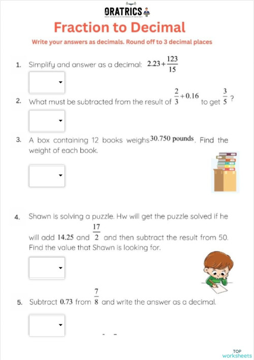 Grade 6 60. Interactive worksheet | TopWorksheets