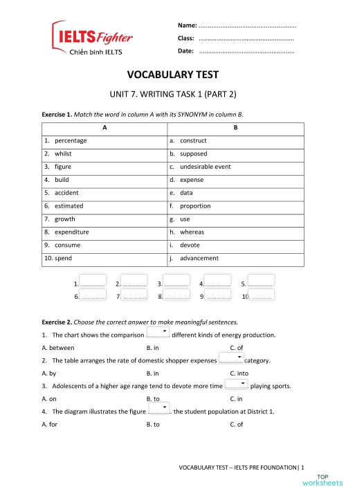 English language interactive worksheets and online exercises